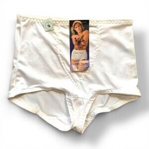 Vintage Whisper Soft White Nylon Lycra Tap Shorts Deadstock XL Retro Lingerie